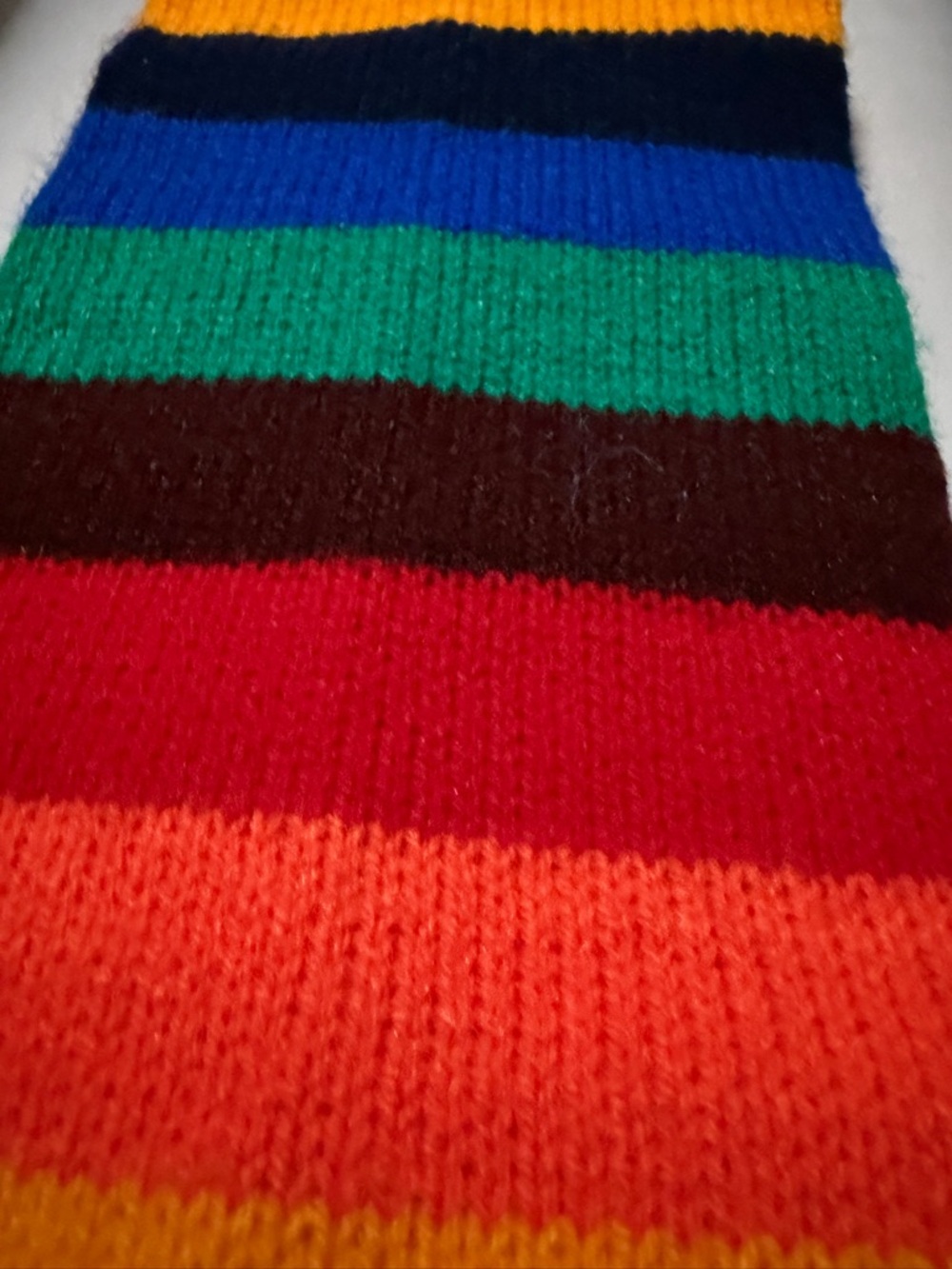 Colorblock Striped Knit Scarf - Multicolor Peruvian wool